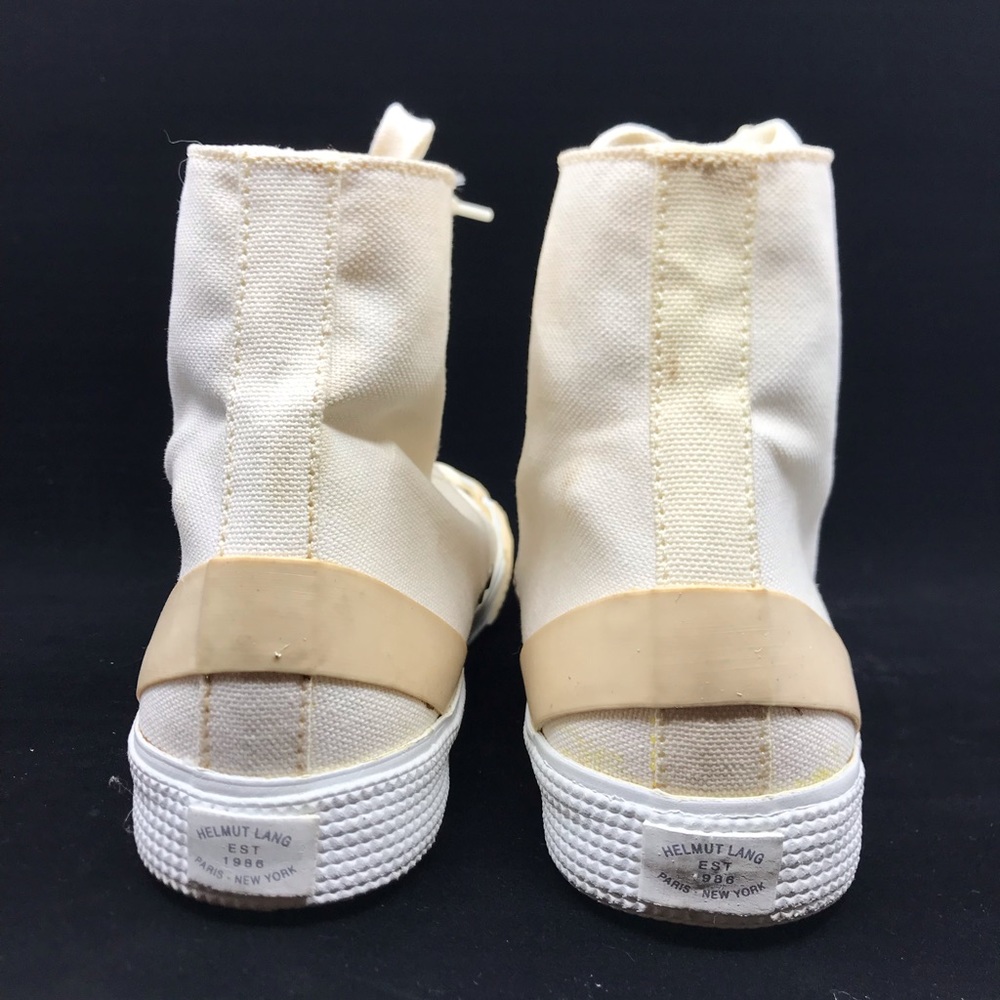 HELMUT LANG White Canvas High-top Sneakers - Picture 5 of 9